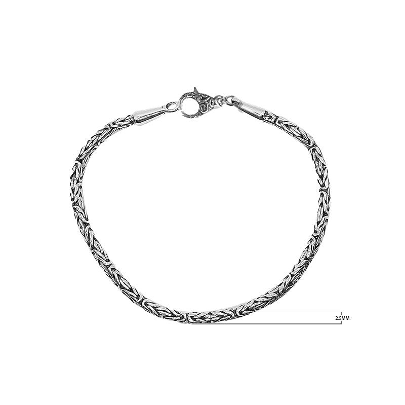 Sterling silver 2.5mm wheat chain bracelet – handcrafted wholesale Bali jewelry