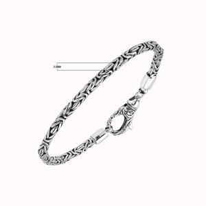 Sterling silver 3.5mm wheat chain bracelet – handcrafted wholesale Bali jewelry