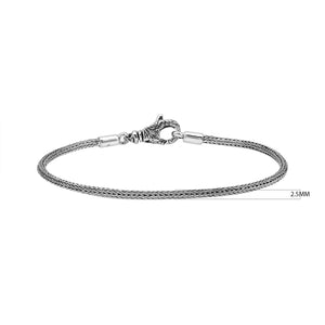 AB-1001-S-2.5MM-7 Sterling Silver Bracelet With Lobster Jewelry Bali Designs Inc