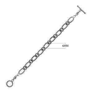 AB-1016-S-7" Sterling Silver Bracelet with Toggle Lock Jewelry Bali Designs Inc