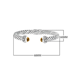 AB-1024-CT Sterling Silver Bangle With Citrine Q. Jewelry Bali Designs Inc