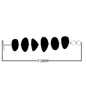 Wholesale Black Shell bracelet with Sterling Silver links, handcrafted in Bali.