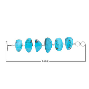 Wholesale Turquoise Shell bracelet with Sterling Silver links, handcrafted in Bali.