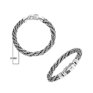 Sterling Silver 7MM Bali Woven Bracelet with Box Clasp wholesale jewelry