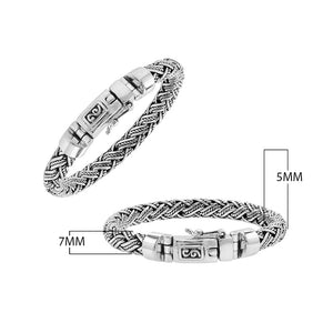 Silver Woven Chain Bracelet With Box Clasp And Safety Latch In 925 Sterling Silver For Wholesale