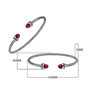 Silver Bangle With Garnet Quartz In 925 Sterling Silver For Wholesale