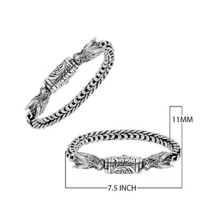 Wholesale sterling silver dragon chain bracelet handcrafted in Bali
