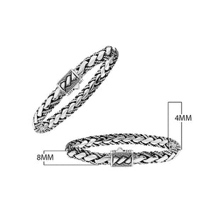 Wholesale Sterling Silver Braided Chain Bracelet With Oxidized Finish Handcrafted In Bali