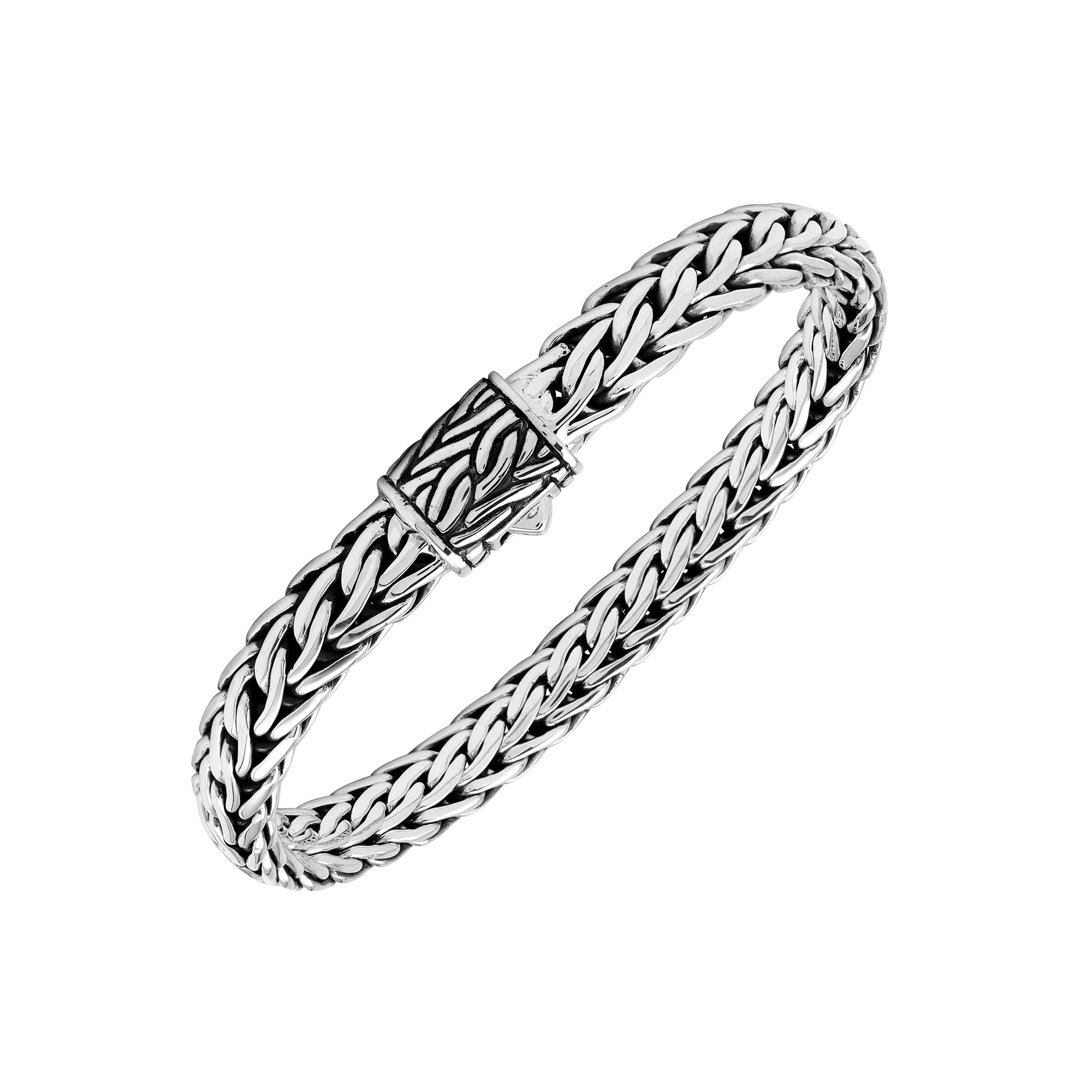 Wholesale Sterling Silver Wheat Chain Bracelet With Oxidized Finish Handcrafted In Bali