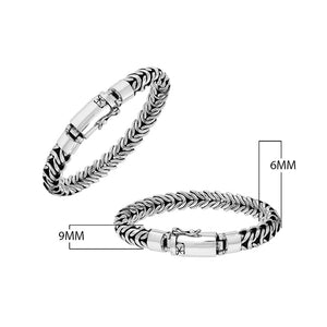 Wholesale sterling silver wheat chain bracelet with secure box clasp, handmade in Bali – bulk artisan men’s and unisex jewelry.