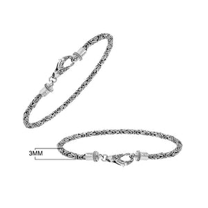 Wholesale sterling silver bracelet with Balinese woven wheat-link chain and lobster clasp handcrafted in Bali.