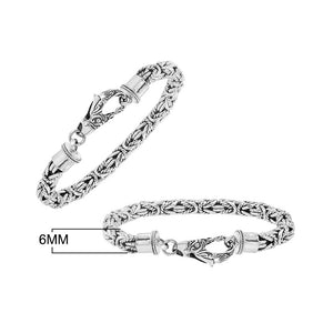 Wholesale sterling silver bracelet with Balinese woven wheat-link design and decorative lobster clasp handcrafted in Bali.