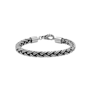 Sterling Silver Bali Handcrafted Braided Wheat Chain Bracelet With Lobster Clasp