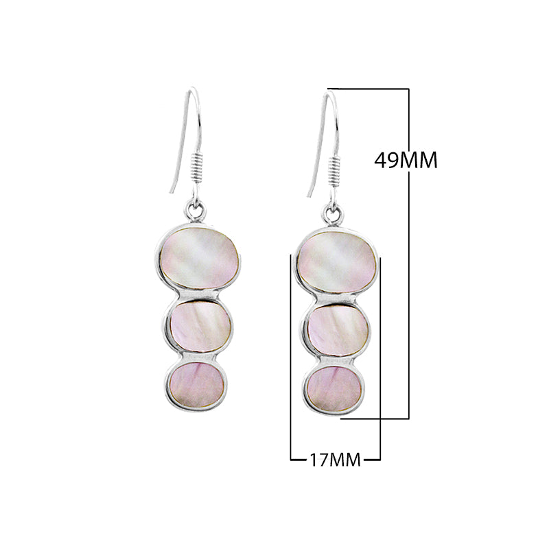 Elegant wholesale dangle earrings with white and iridescent mother of pearl