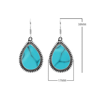 Sterling Silver Hand Crafted Pear Shape Earring With Turquoise Shell Jewelry Bali Designs Inc