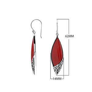 AE-1206-CR Sterling Silver Earring With Coral Jewelry Bali Designs Inc