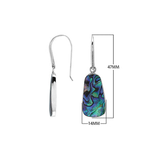 Sterling silver Abalone Shell dangle earrings handcrafted in Bali