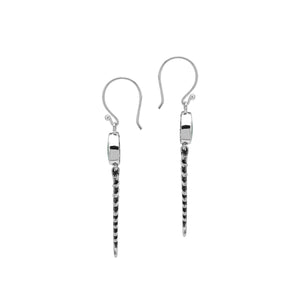 Abalone Shell silver fishbone earrings with artistic design