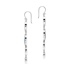 Sterling Silver Abalone Shell Tiered Multi-Circle Drop Earrings