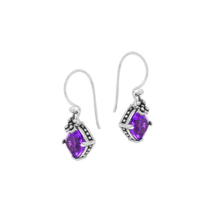 Amethyst Quartz prong-set Sterling Silver earrings