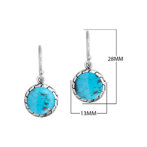 Sterling silver Turquoise Shell earrings with polished finish for wholesale collection.