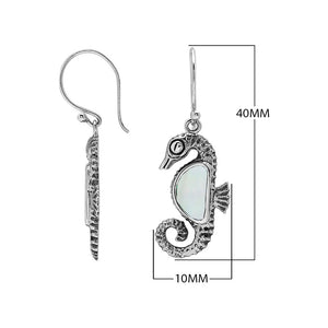 Wholesale Sterling Silver Seahorse Earrings With Mother Of Pearl Inlay
