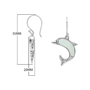 Wholesale Sterling Silver Dolphin Earrings With Mother Of Pearl Inlay