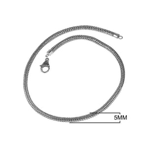 Wholesale sterling silver wheat chain necklace with lobster clasp, polished-oxidized finish, handcrafted in Bali.