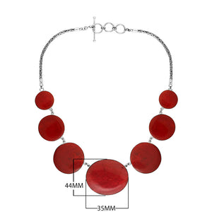 AN-1007-CR Sterling Silver Necklace With Coral Jewelry Bali Designs Inc