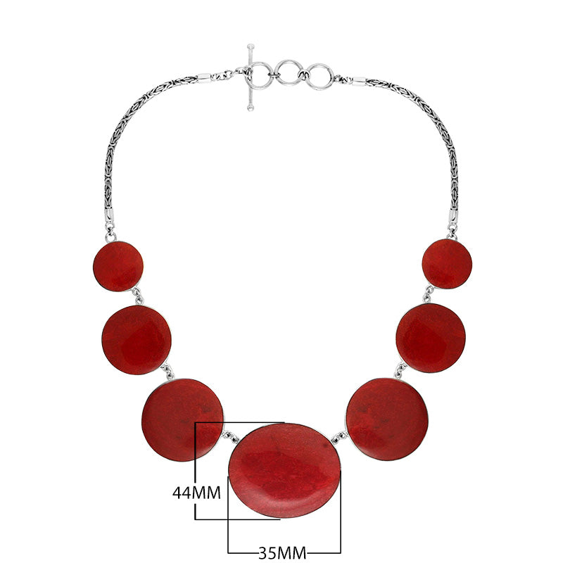 AN-1007-CR Sterling Silver Necklace With Coral Jewelry Bali Designs Inc