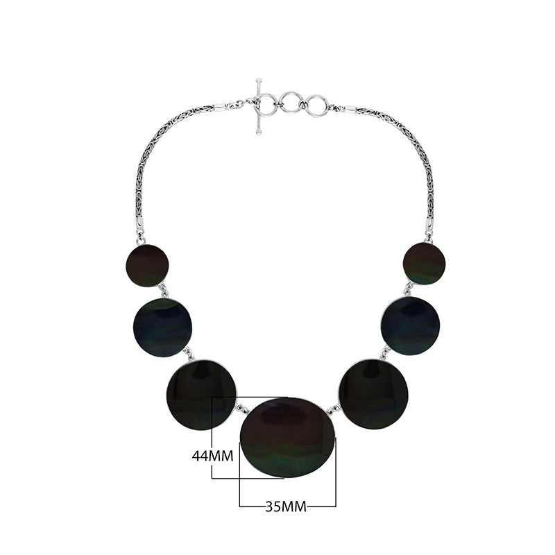 AN-1007-SHB Sterling Silver Necklace With Black Shell Jewelry Bali Designs Inc