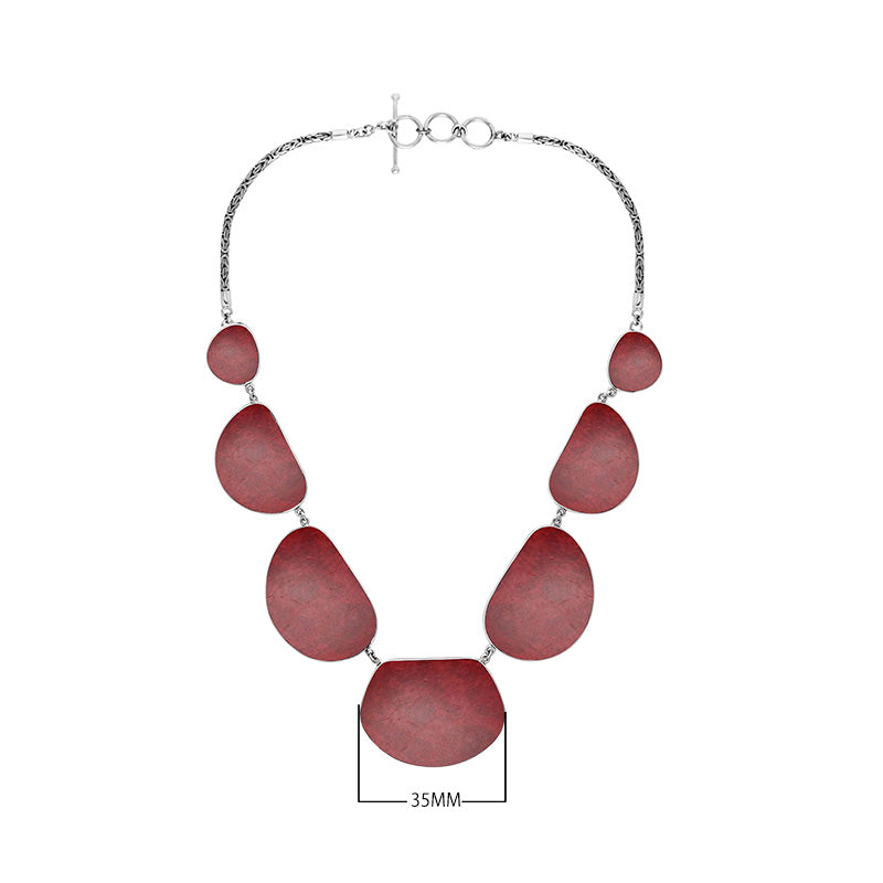 Wholesale sterling silver freeform coral necklace with Balinese handcrafted design.