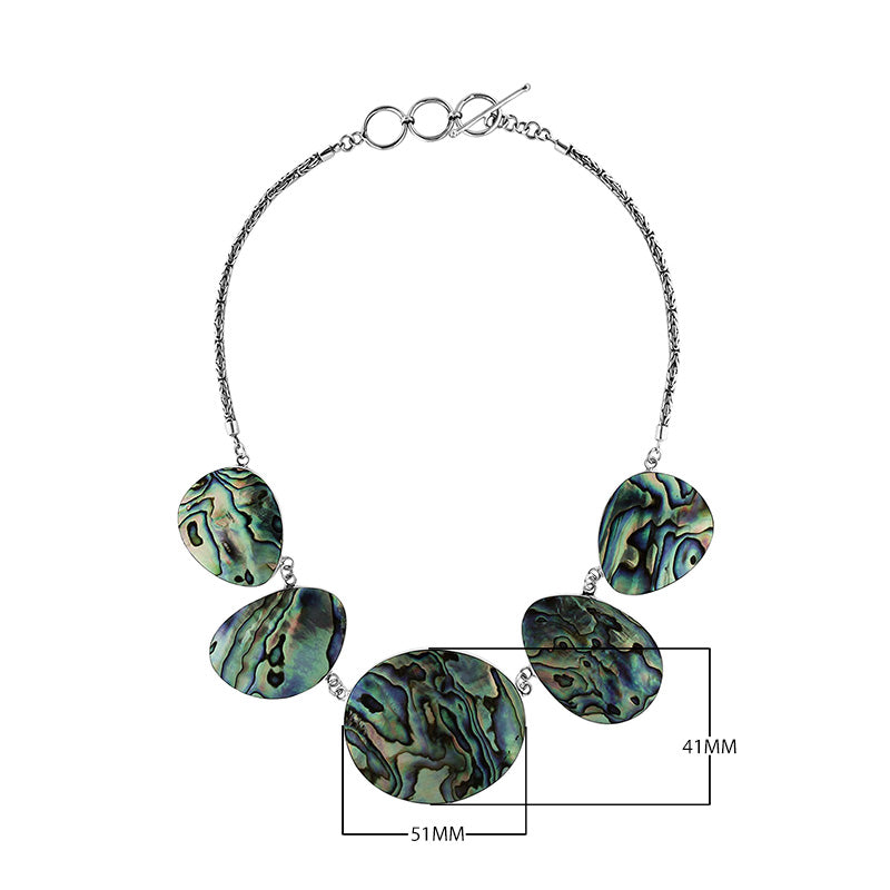 AN-1014-AB Sterling Silver Necklace With Abalone Shell Jewelry Bali Designs Inc