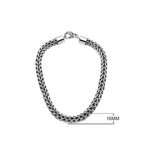 Sterling Silver 15MM Bali Woven Chain Necklace with Hook Lock wholesale