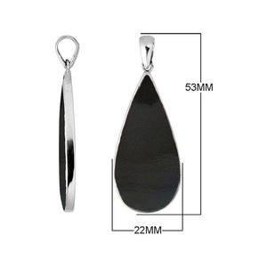 925 Silver Teardrop Pendant With Black Shell For Wholesale Jewelry Collection