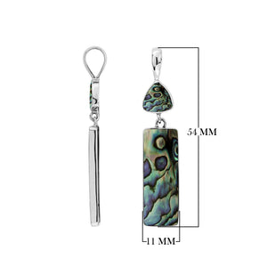 Wholesale Sterling Silver Abalone Shell Earring With Trillion & Rectangle Drop Design Handcrafted In Bali