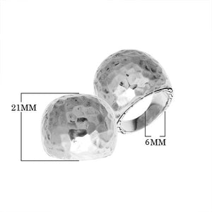Wholesale sterling silver hammered dome ring, bold artisan statement jewelry in high-polish .925 silver, available for bulk orders and resale.