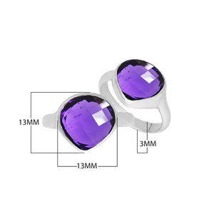 Wholesale sterling silver pear bezel Single stone ring with Amethyst Quartz