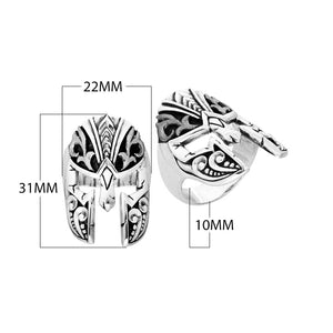 Sterling Silver Beautiful Stylish Warrior Helmet Heritage Designer Ring With Balinese Craftsmanship.