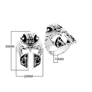 Sterling Silver Beautiful Designer Warrior Helmet Heritage Ring With Balinese Detailing.