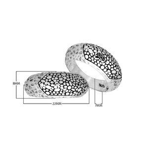 Sterling Silver handcrafted dome textured ring wholesale from Bali, Indonesia with pebble pattern design