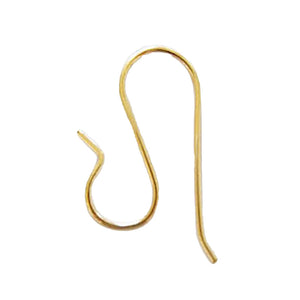 18K Gold Overlay S Shape Earwire For Jewelry Making Handcrafted In India