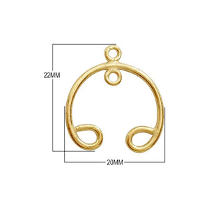 Bulk 18K Gold Overlay Over copper chandelier earring findings in various geometric shapes with multiple attachment loops for professional jewelry manufacturing.