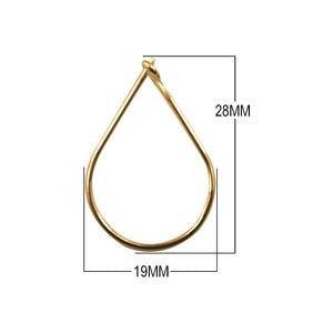 18K Gold Overlay Teardrop Hoop Earwire Handcrafted In India