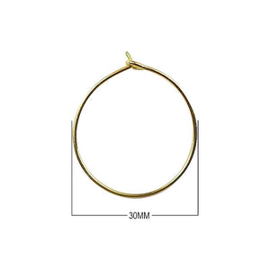 18K Gold Overlay Round Hoop Earwire Handcrafted In India