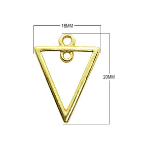 18K Gold Overlay Triangle Frame Connector Component Handcrafted In India With Polished Golden Finish