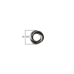 Handcrafted twisted circular ring finding made with Silver Overlay Over Copper from India