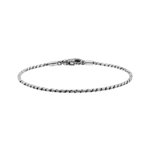 Sterling Silver Bali Handcrafted Twisted Chain Bracelet With Decorative Hook Clasp.
