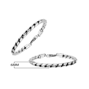 Sterling Silver Bali Handcrafted Heavy Link Chain Bracelet With Secure Lobster Lock.