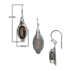 Sterling Silver Smoky Quartz Oval Grace Earrings For Wholesale Collection